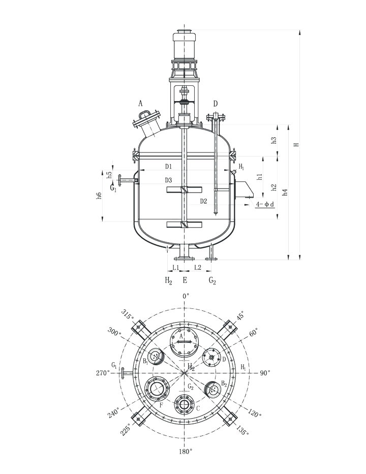   攪拌反應(yīng)釜設(shè)計(jì)圖