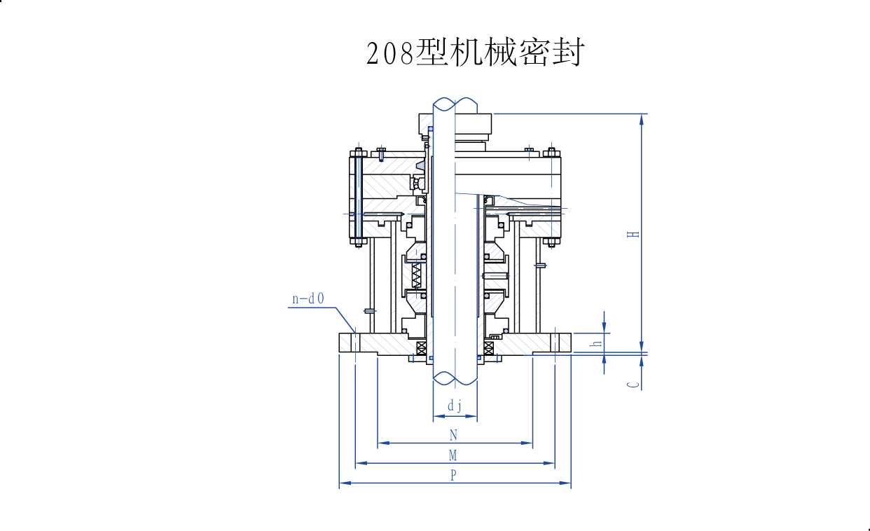   集裝單端面底入式機械密封設計圖